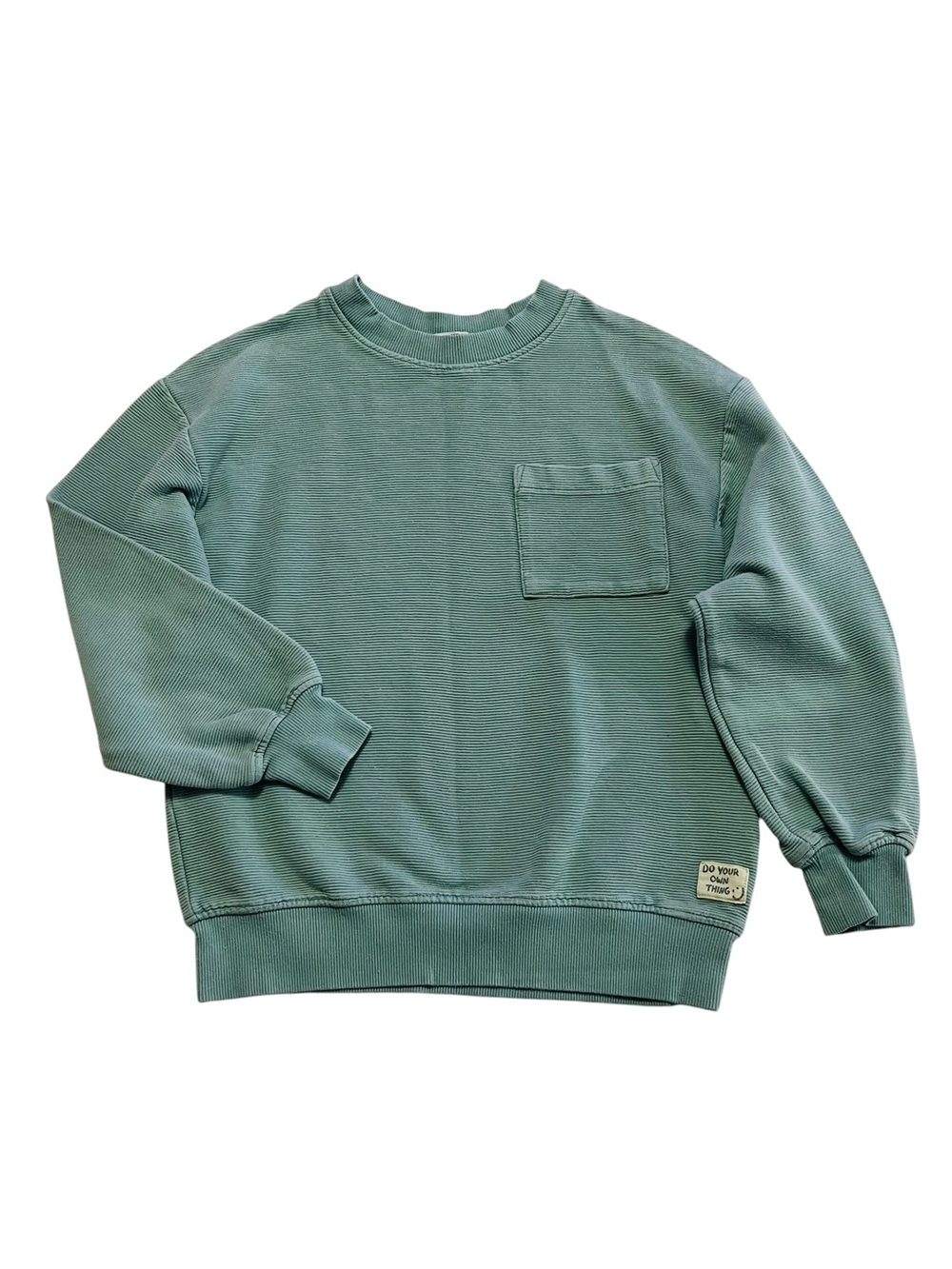 H&M Kids 10 Y Sage Green Crewneck Pocket Sweatshirt